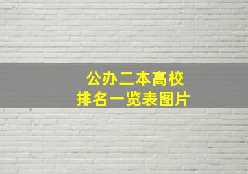 公办二本高校排名一览表图片