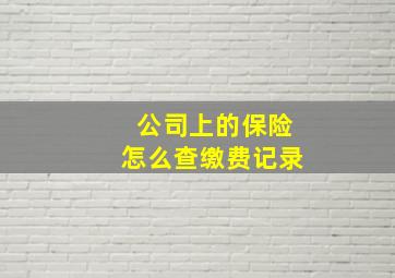 公司上的保险怎么查缴费记录