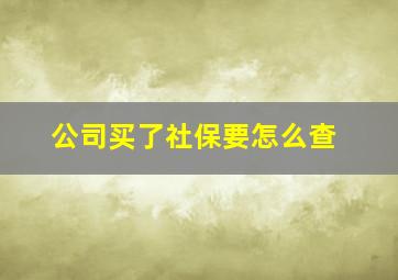 公司买了社保要怎么查