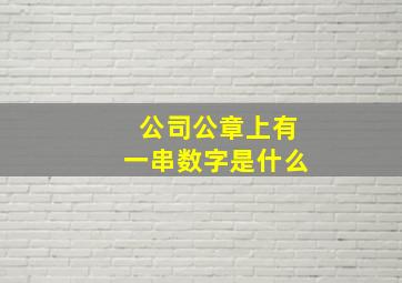 公司公章上有一串数字是什么