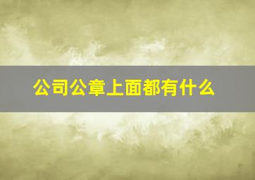 公司公章上面都有什么