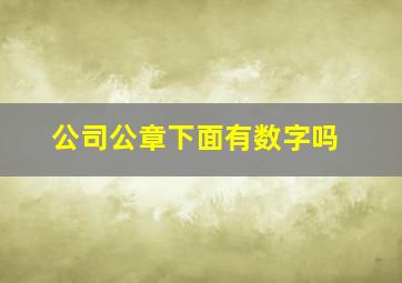 公司公章下面有数字吗