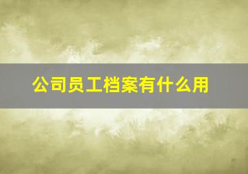 公司员工档案有什么用