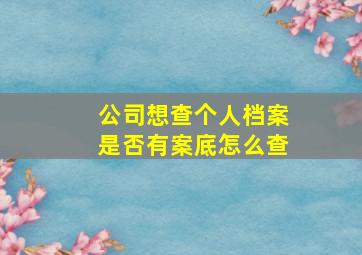 公司想查个人档案是否有案底怎么查