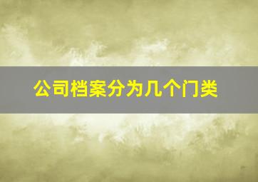 公司档案分为几个门类