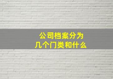 公司档案分为几个门类和什么