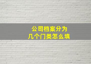 公司档案分为几个门类怎么填