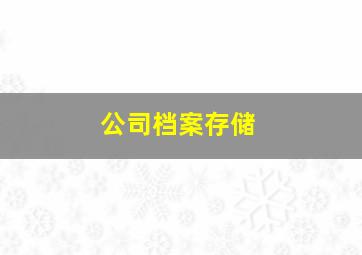 公司档案存储