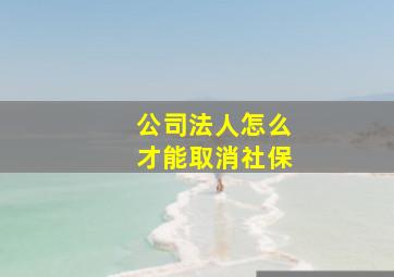 公司法人怎么才能取消社保