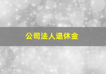 公司法人退休金