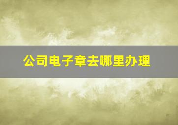 公司电子章去哪里办理