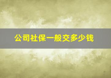 公司社保一般交多少钱