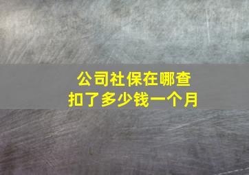 公司社保在哪查扣了多少钱一个月