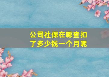 公司社保在哪查扣了多少钱一个月呢