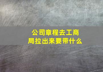 公司章程去工商局拉出来要带什么