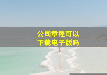 公司章程可以下载电子版吗