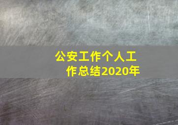 公安工作个人工作总结2020年