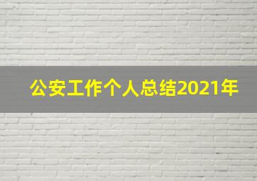 公安工作个人总结2021年