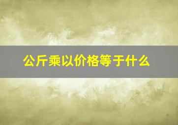 公斤乘以价格等于什么