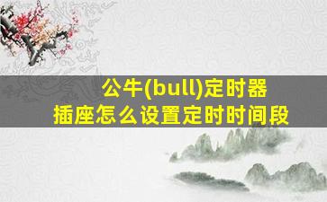 公牛(bull)定时器插座怎么设置定时时间段