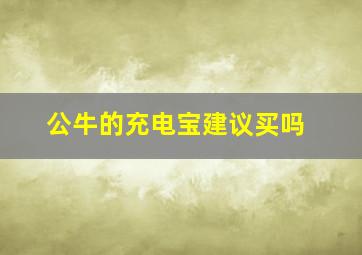 公牛的充电宝建议买吗