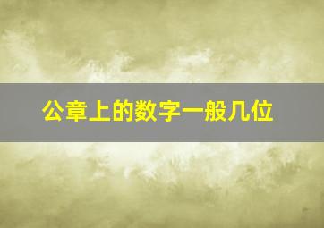 公章上的数字一般几位