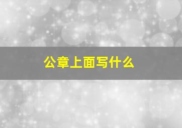 公章上面写什么