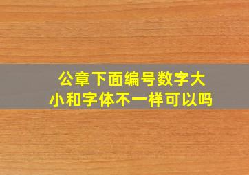 公章下面编号数字大小和字体不一样可以吗