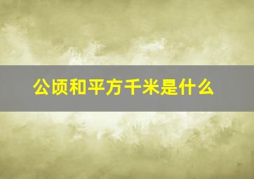 公顷和平方千米是什么