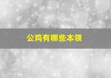 公鸡有哪些本领