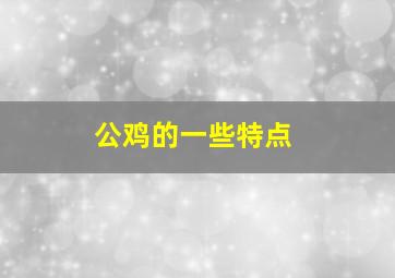 公鸡的一些特点