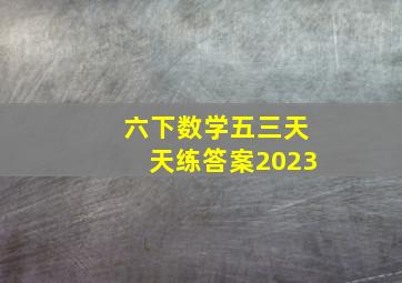 六下数学五三天天练答案2023