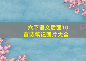 六下语文后面10首诗笔记图片大全