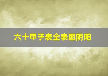 六十甲子表全表图阴阳