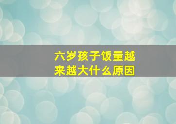 六岁孩子饭量越来越大什么原因