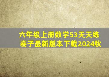 六年级上册数学53天天练卷子最新版本下载2024秋