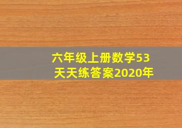 六年级上册数学53天天练答案2020年