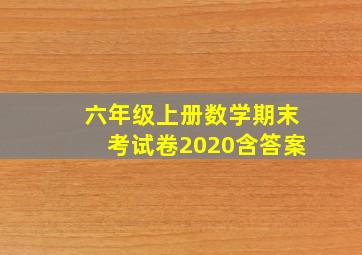 六年级上册数学期末考试卷2020含答案