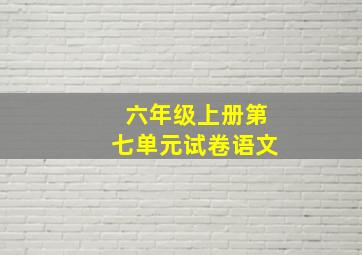 六年级上册第七单元试卷语文