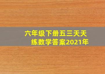 六年级下册五三天天练数学答案2021年