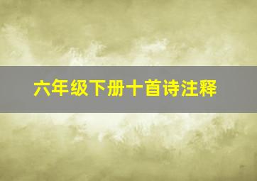 六年级下册十首诗注释