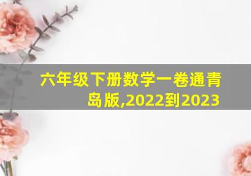 六年级下册数学一卷通青岛版,2022到2023