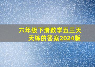 六年级下册数学五三天天练的答案2024版