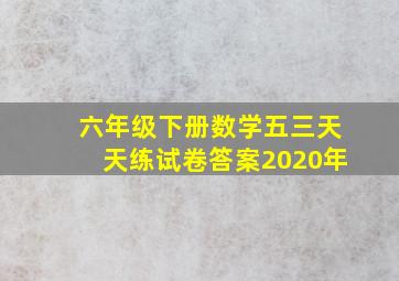 六年级下册数学五三天天练试卷答案2020年