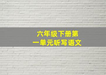 六年级下册第一单元听写语文