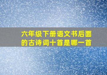 六年级下册语文书后面的古诗词十首是哪一首