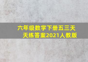 六年级数学下册五三天天练答案2021人教版