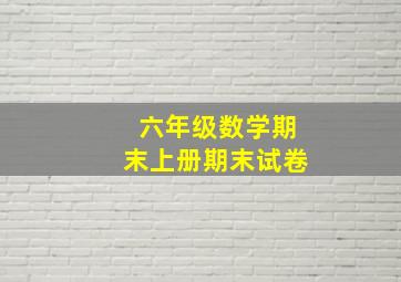 六年级数学期末上册期末试卷