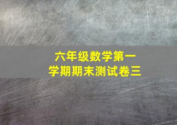 六年级数学第一学期期末测试卷三