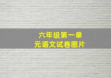 六年级第一单元语文试卷图片